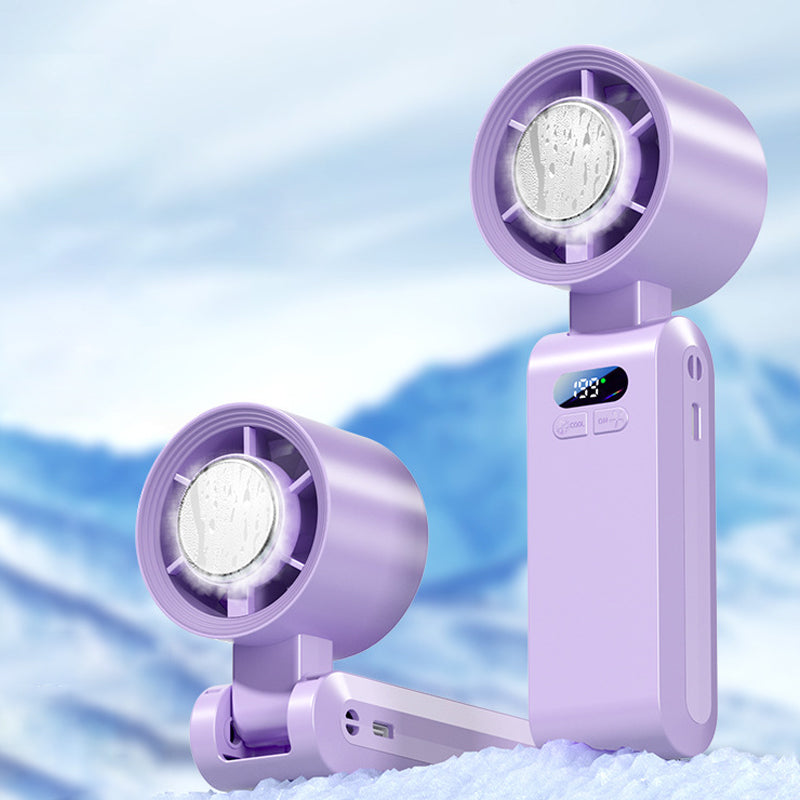 ❄️💨 Handhållen kylfläkt med isdimma – 3 hastigheter, omedelbar svalka – din bästa vän i sommarvärmen ✨