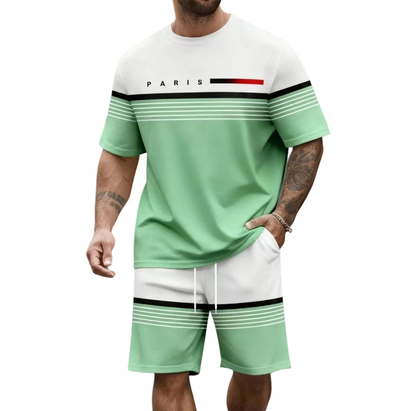 đ„TidsbegrĂ€nsat erbjudande â Set med kortĂ€rmade shorts med bokstavsmönster för mĂ€n