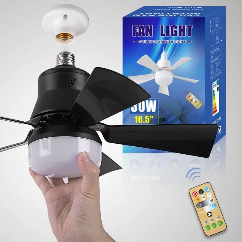 🔥 SmartBreez™ 40W LED-takfläkt med lampa ✨ Ultratis, 20,5” med fjärrkontroll 🎯 Perfekt för sovrum 😴, kök 👩‍🍳 & garage 🛠️ + GRATIS B22-adapter 🔌
