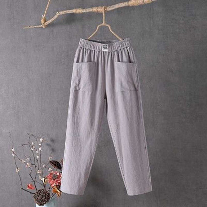 🔥SISTA DAGENS ERBJUDANDE 50% RABATT⏰🌿👖Dam luftiga sommarbyxor i haremmodell🏖️