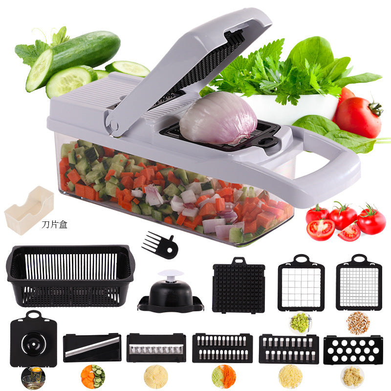 15 stycken - 1 set 🧑‍🍳 Multifunktionell skärare för frukter och grönsaker