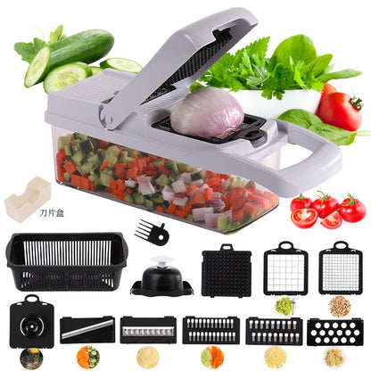 15 stycken - 1 set 🧑‍🍳 Multifunktionell skärare för frukter och grönsaker