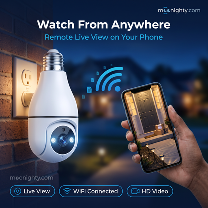 🔥Helt ny uppgradering✨4 MP säkerhetskamera i form av en glödlampa – trådlös 5G- och 2,4 GHz-kamera för inomhus- och utomhusbruk med mörkerseende