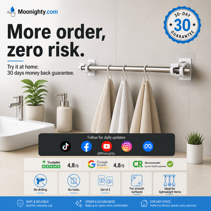 🔥🎁Nyhet 50 % RABATT🔥🔥Spikfria, justerbara gardinstångskrokar