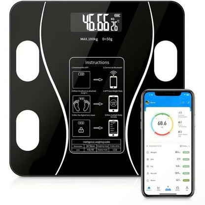 ⏳Sista dagen i rean – 50 % rabatt🔥Smart digital trådlös BMI-våg med LCD-skärm