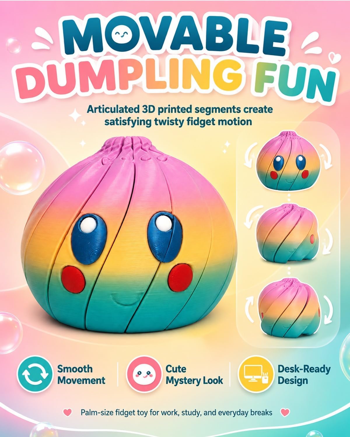 🦜 3D-tryckta dumplings – Mjuk & stresslindrande leksak | SPARA 50% idag! 🎁