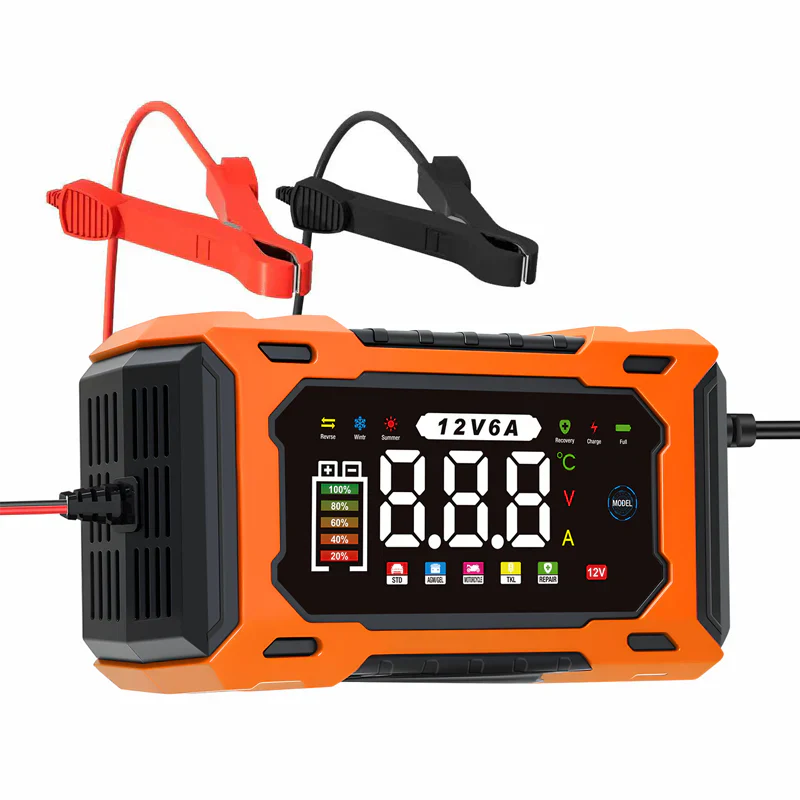 🔋50 % RABATT!🚗Smart bilbatteriladdare 12 V 6 A – Impulsreparationsfunktion, LCD-skärm och maximal säkerhet 🛡️