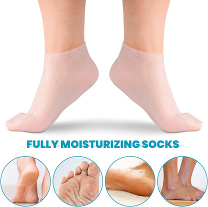 🔥Få 3 stycken för priset av 1!✨Njut av fotspa var som helst, när som helst!👣Fuktgivande fotmaskar, exfolierande silikonstrumpor