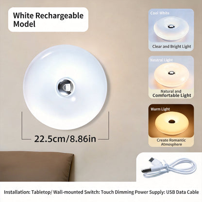 LED-bordslampa med donut-form och pekstyrning