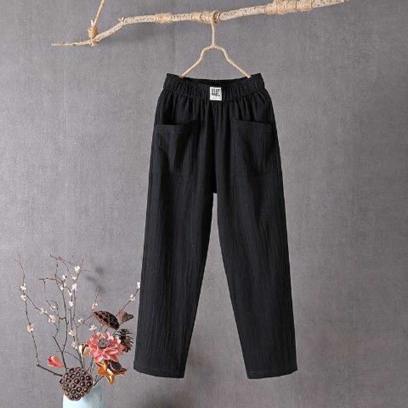 🔥SISTA DAGENS ERBJUDANDE 50% RABATT⏰🌿👖Dam luftiga sommarbyxor i haremmodell🏖️