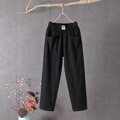 🔥SISTA DAGENS ERBJUDANDE 50% RABATT⏰🌿👖Dam luftiga sommarbyxor i haremmodell🏖️