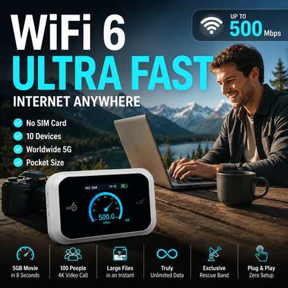 📶 50% RABATT NU! Mobil hotspot med full WiFi-täckning – inget SIM-kort, inga roamingavgifter, internet överallt 🌍📱