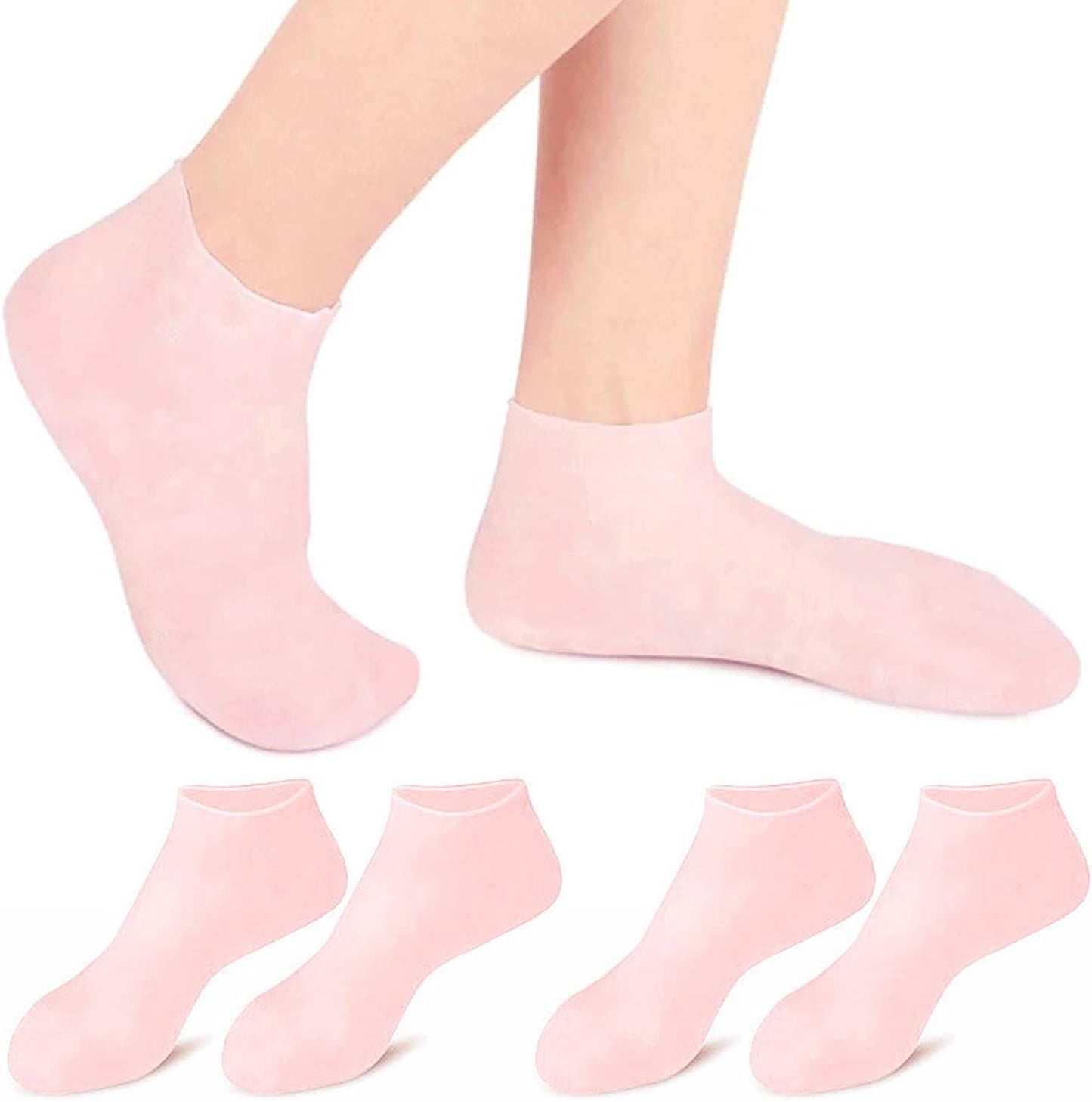 🔥Få 3 stycken för priset av 1!✨Njut av fotspa var som helst, när som helst!👣Fuktgivande fotmaskar, exfolierande silikonstrumpor