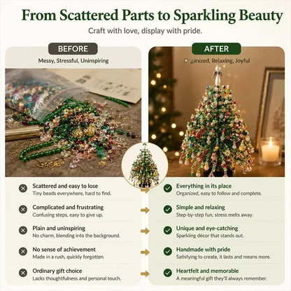 🎄 50% RABATT NU! DIY‑kit med pärlgran – komplett set med pärlor, ängeldekoration & instruktioner – skapa din egen glittrande juldekoration – perfekt present och pysselprojekt för hela familjen 🎅✨