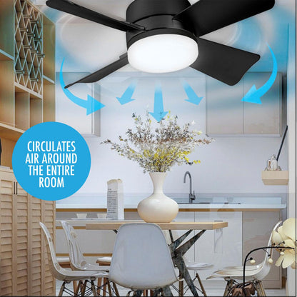 🔥 SmartBreez™ 40W LED-takfläkt med lampa ✨ Ultratis, 20,5” med fjärrkontroll 🎯 Perfekt för sovrum 😴, kök 👩‍🍳 & garage 🛠️ + GRATIS B22-adapter 🔌