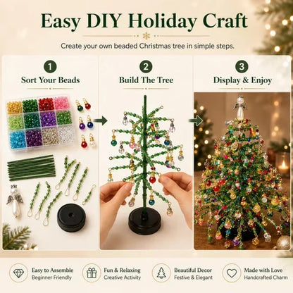 🎄 50% RABATT NU! DIY‑kit med pärlgran – komplett set med pärlor, ängeldekoration & instruktioner – skapa din egen glittrande juldekoration – perfekt present och pysselprojekt för hela familjen 🎅✨