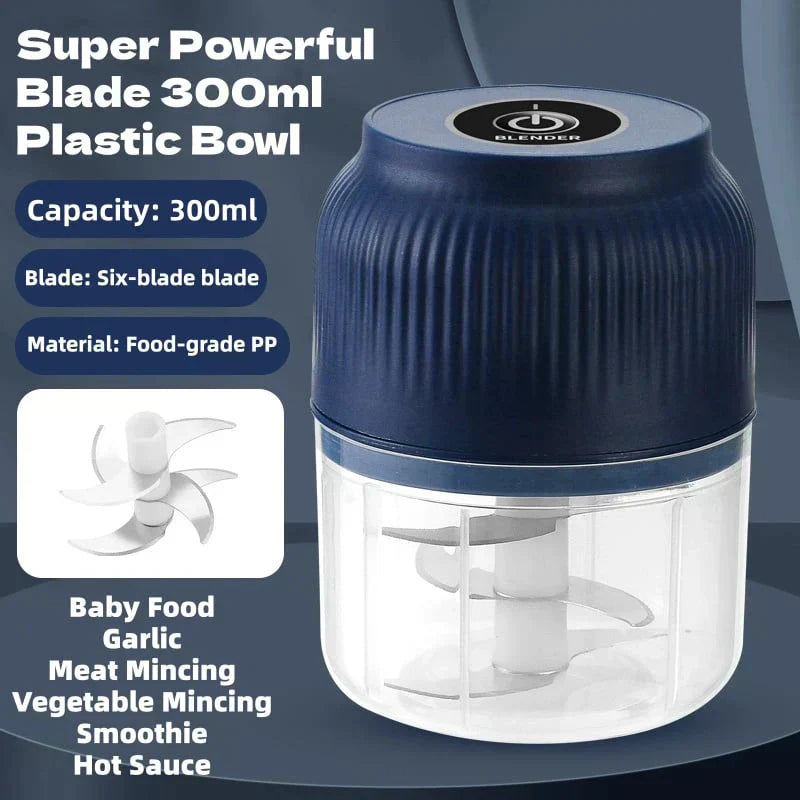 ⚡ 50% RABATT NU! 🥗 Trådlös Elektrisk Matkvarn – Höghastig Köttkvarn & Vitlökspress för Kök & Camping 🏕️