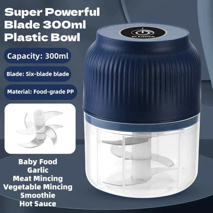 ⚡ 50% RABATT NU! 🥗 Trådlös Elektrisk Matkvarn – Höghastig Köttkvarn & Vitlökspress för Kök & Camping 🏕️