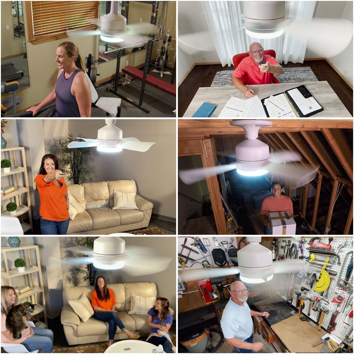 🔥 SmartBreez™ 40W LED-takfläkt med lampa ✨ Ultratis, 20,5” med fjärrkontroll 🎯 Perfekt för sovrum 😴, kök 👩‍🍳 & garage 🛠️ + GRATIS B22-adapter 🔌