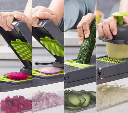 15 stycken - 1 set 🧑‍🍳 Multifunktionell skärare för frukter och grönsaker