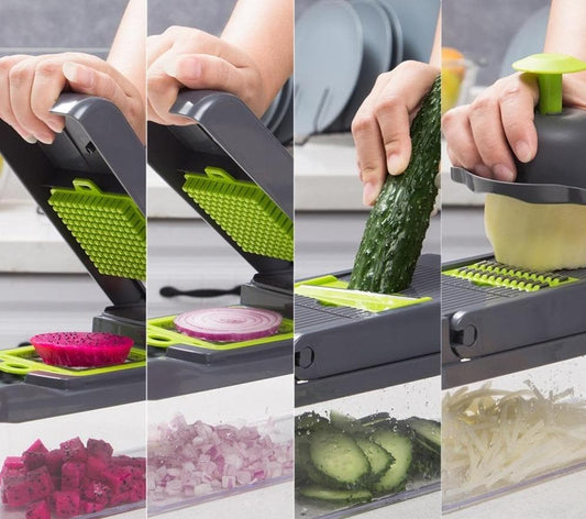 15 stycken - 1 set 🧑‍🍳 Multifunktionell skärare för frukter och grönsaker