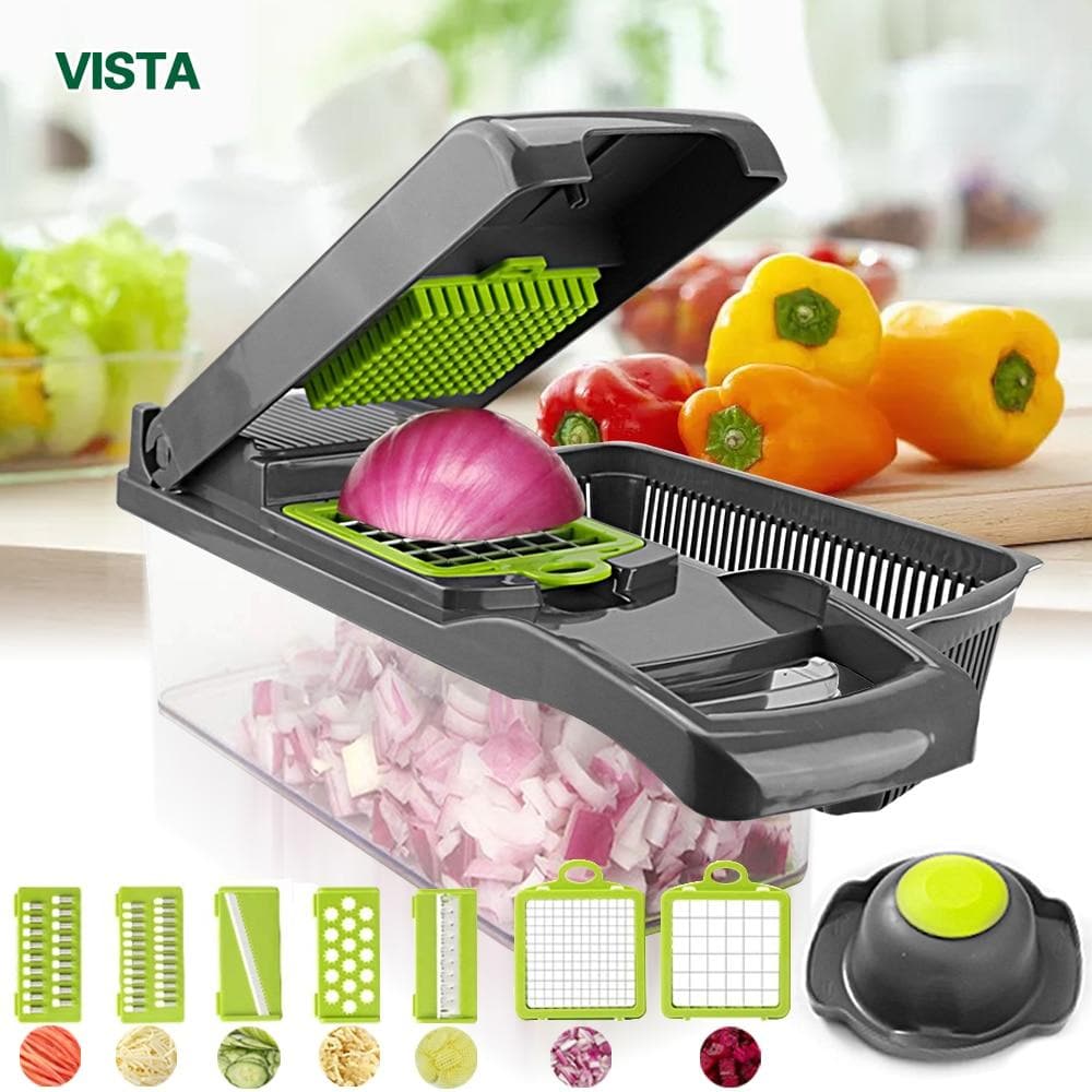 15 stycken - 1 set 🧑‍🍳 Multifunktionell skärare för frukter och grönsaker