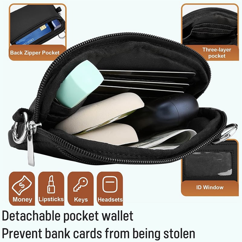 ❣️REA 50% RABATT📱Stor tvärremväska för mobil – justerbar längd, unisex passar alla stora storlekar för män och kvinnor🎒