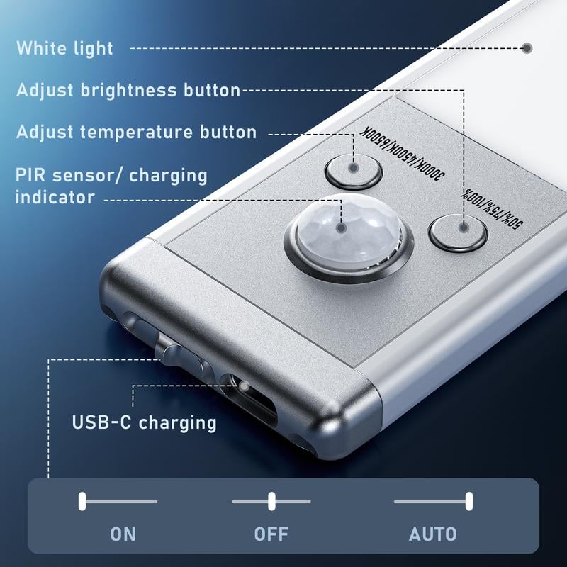 ✨🔥Snabba rea✨🔥 | 🔥3-färgad belysning, stämpelfri, smart sensor, magnetisk, uppladdningsbar LED-lampa💡