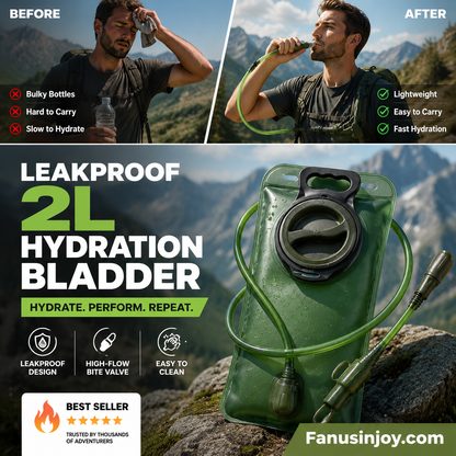 🔲50% överraskning rabatt!🏕️Hydrera när som helst, var som helst!💦2L vätskeblåsa med snabbkopplingsslang