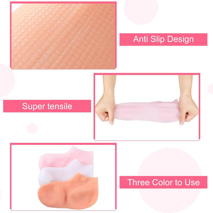 🔥Få 3 stycken för priset av 1!✨Njut av fotspa var som helst, när som helst!👣Fuktgivande fotmaskar, exfolierande silikonstrumpor