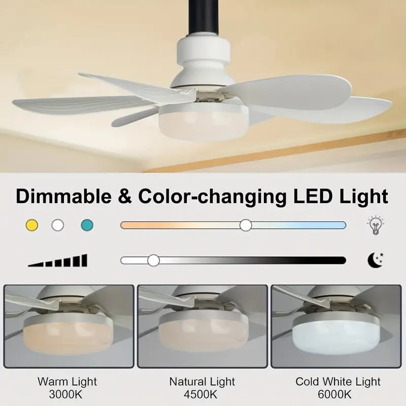 🔥 SmartBreez™ 40W LED-takfläkt med lampa ✨ Ultratis, 20,5” med fjärrkontroll 🎯 Perfekt för sovrum 😴, kök 👩‍🍳 & garage 🛠️ + GRATIS B22-adapter 🔌