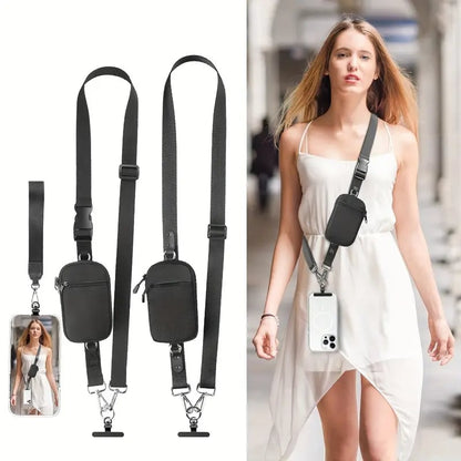 ❣️REA 50% RABATT📱Stor tvärremväska för mobil – justerbar längd, unisex passar alla stora storlekar för män och kvinnor🎒