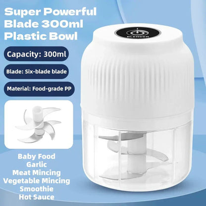 ⚡ 50% RABATT NU! 🥗 Trådlös Elektrisk Matkvarn – Höghastig Köttkvarn & Vitlökspress för Kök & Camping 🏕️