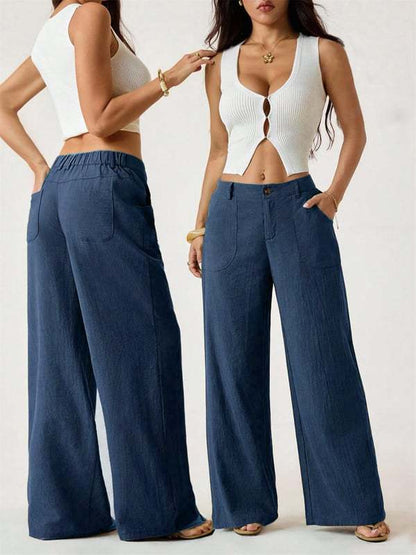 👖 50% RABATT NU! ✨ Dambyxor med Hög Midja & Vida Ben – Sval & Smickrande – Perfekt för Vår, Sommar & Semester 🌿