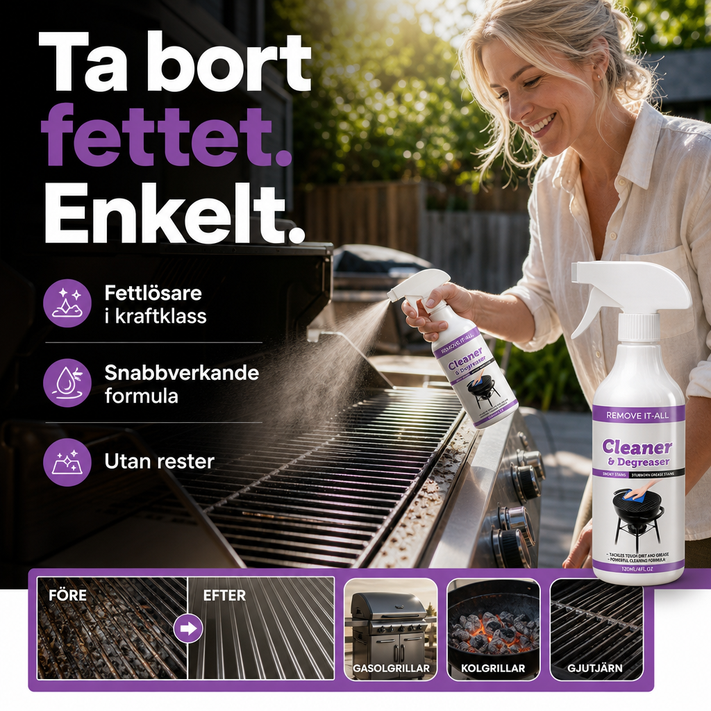 🧼 Kraftfull grillrengöring & avfettning – löser upp fett, smuts och fastbrända rester 🔥