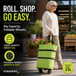 🛒 50% RABATT NU! 🧳 2‑i‑1 Hopfällbar Shoppingvagn – Stor Kapacitet & Slitstarkt Oxford-tyg – Perfekt för Matbutik, Marknad, Camping & Resor 🌿