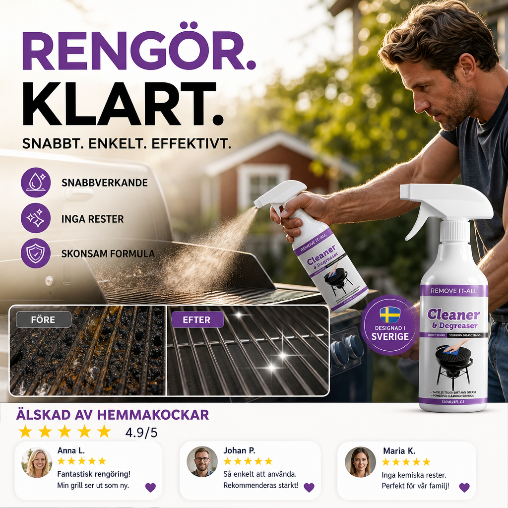 🧼 Kraftfull grillrengöring & avfettning – löser upp fett, smuts och fastbrända rester 🔥