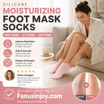 🔥Få 3 stycken för priset av 1!✨Njut av fotspa var som helst, när som helst!👣Fuktgivande fotmaskar, exfolierande silikonstrumpor