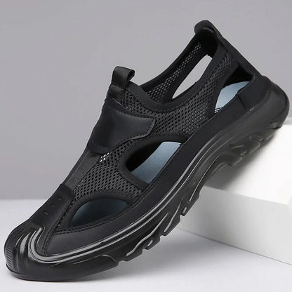 👞 50% RABATT NU! ☀️ Lättviktssandaler för Herr – Mjuk Sula & Nät – Andningsbar & Bekväm 🏖️