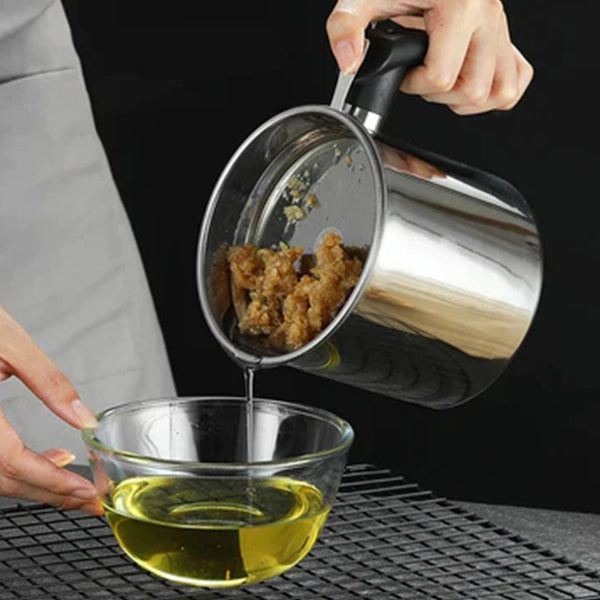 🍳 50% RABATT NU! 🔥 Oljekanna i Rostfritt Stål 304 – Hållbar & Läcksäker – Perfekt för Förvaring av Matolja – Inbyggt Filter & Dammtätt Lock ✨
