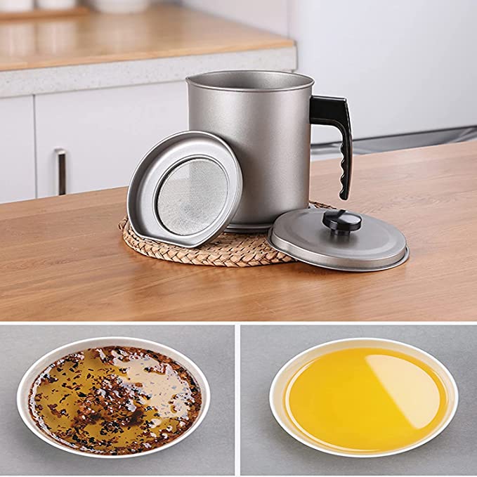 🍳 50% RABATT NU! 🔥 Oljekanna i Rostfritt Stål 304 – Hållbar & Läcksäker – Perfekt för Förvaring av Matolja – Inbyggt Filter & Dammtätt Lock ✨