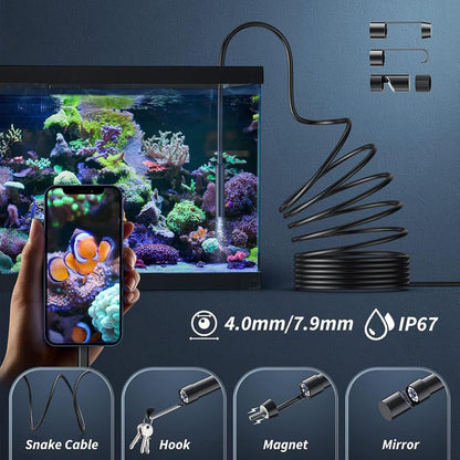 🔥📹 50% RABATT NU! HD vattentät endoskopkamera – 200 W upplösning, flexibel kabel & plug-and-play – perfekt för inspektion av rör, motorer och svåråtkomliga platser 🔍✨