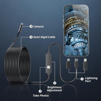 🔥📹 50% RABATT NU! HD vattentät endoskopkamera – 200 W upplösning, flexibel kabel & plug-and-play – perfekt för inspektion av rör, motorer och svåråtkomliga platser 🔍✨