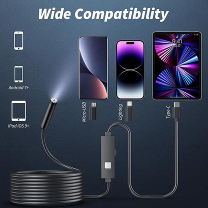 🔥📹 50% RABATT NU! HD vattentät endoskopkamera – 200 W upplösning, flexibel kabel & plug-and-play – perfekt för inspektion av rör, motorer och svåråtkomliga platser 🔍✨