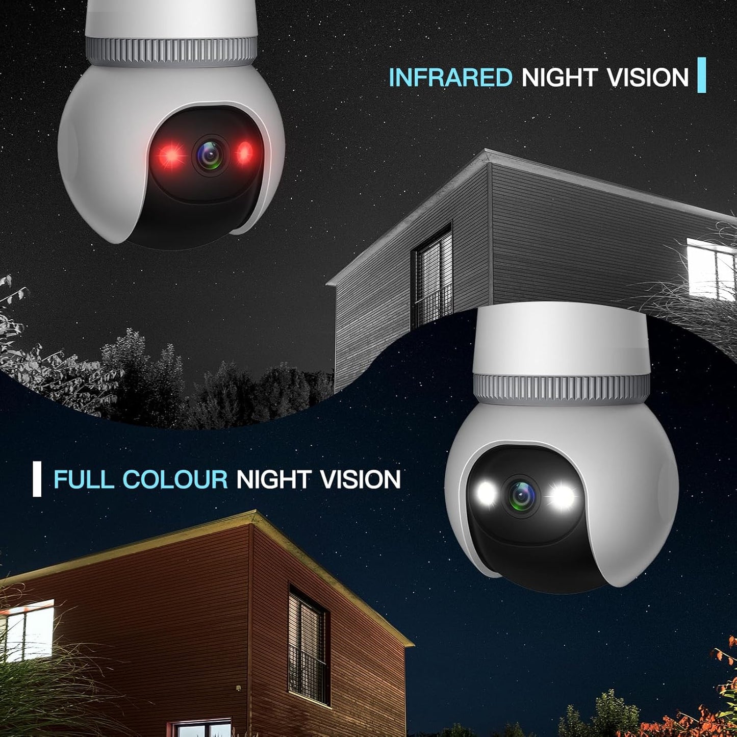 🔥Helt ny uppgradering✨4 MP säkerhetskamera i form av en glödlampa – trådlös 5G- och 2,4 GHz-kamera för inomhus- och utomhusbruk med mörkerseende