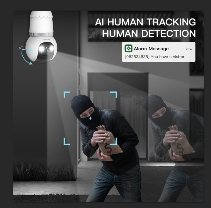 🔥Helt ny uppgradering✨4 MP säkerhetskamera i form av en glödlampa – trådlös 5G- och 2,4 GHz-kamera för inomhus- och utomhusbruk med mörkerseende