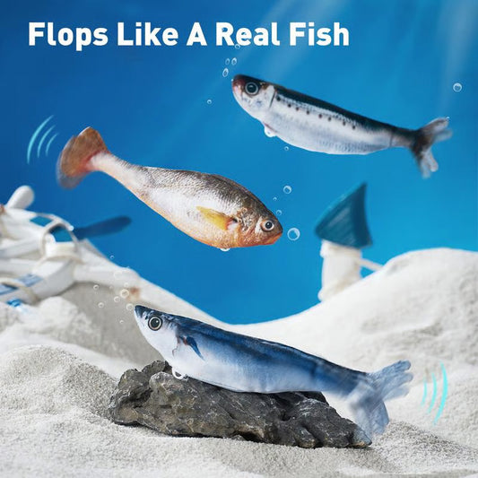 🔥KÖP MER SPARA MER🔥Realistisk hoppande fiskleksak för katter
