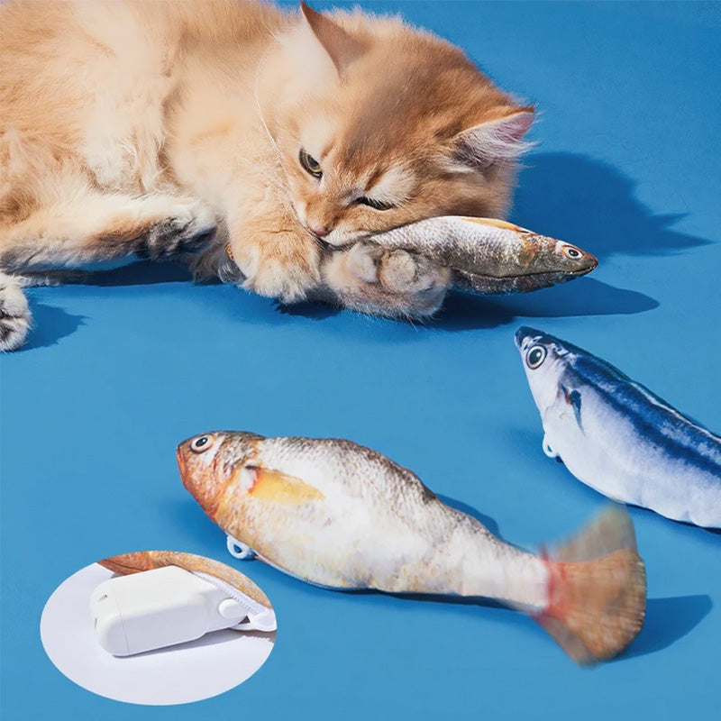 🔥KÖP MER SPARA MER🔥Realistisk hoppande fiskleksak för katter