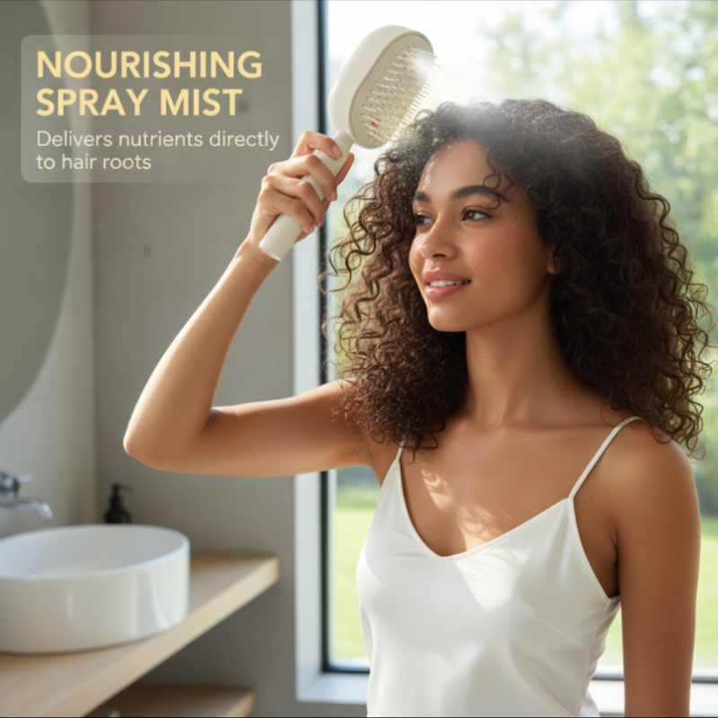 💆‍♀️ 50 % RABATT NU! 💧 Elektrisk spray & massage hårborste – lindrande hårbottenmassage, fin dimspray & slät hårvård, red ut trassel, näring & avkoppling ✨