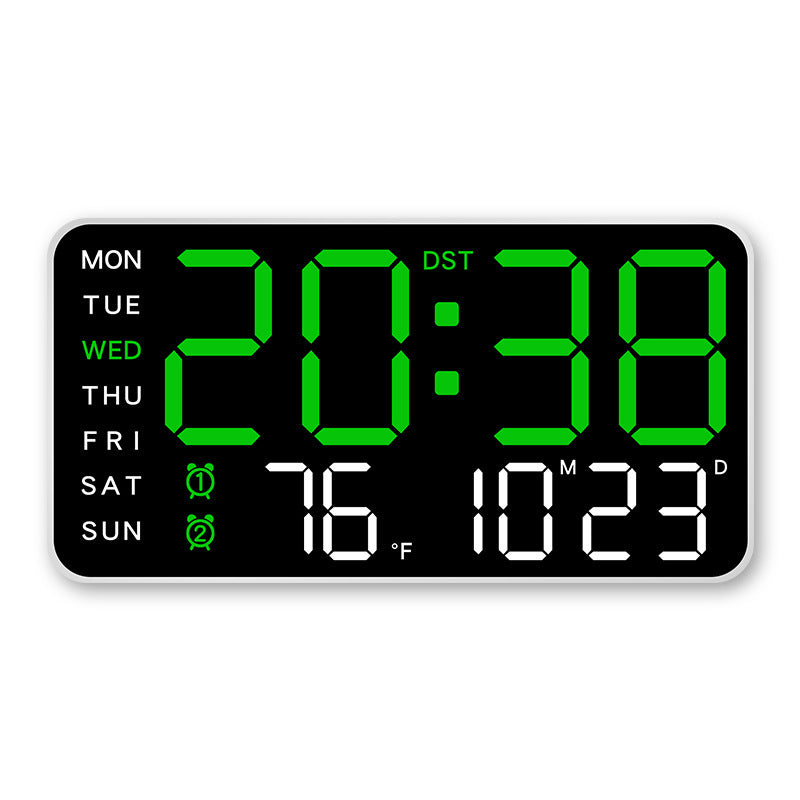 ⏰ Endast nu 49% rabatt!🔥Stor digital väggklocka med LED-display, datum och termometer